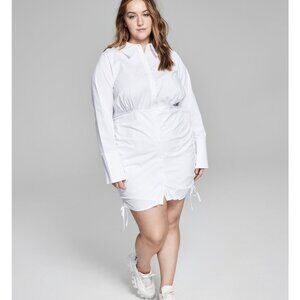 And Now This Trendy Plus Size Ruched Poplin Shirtdress-NWT-Size 4XL